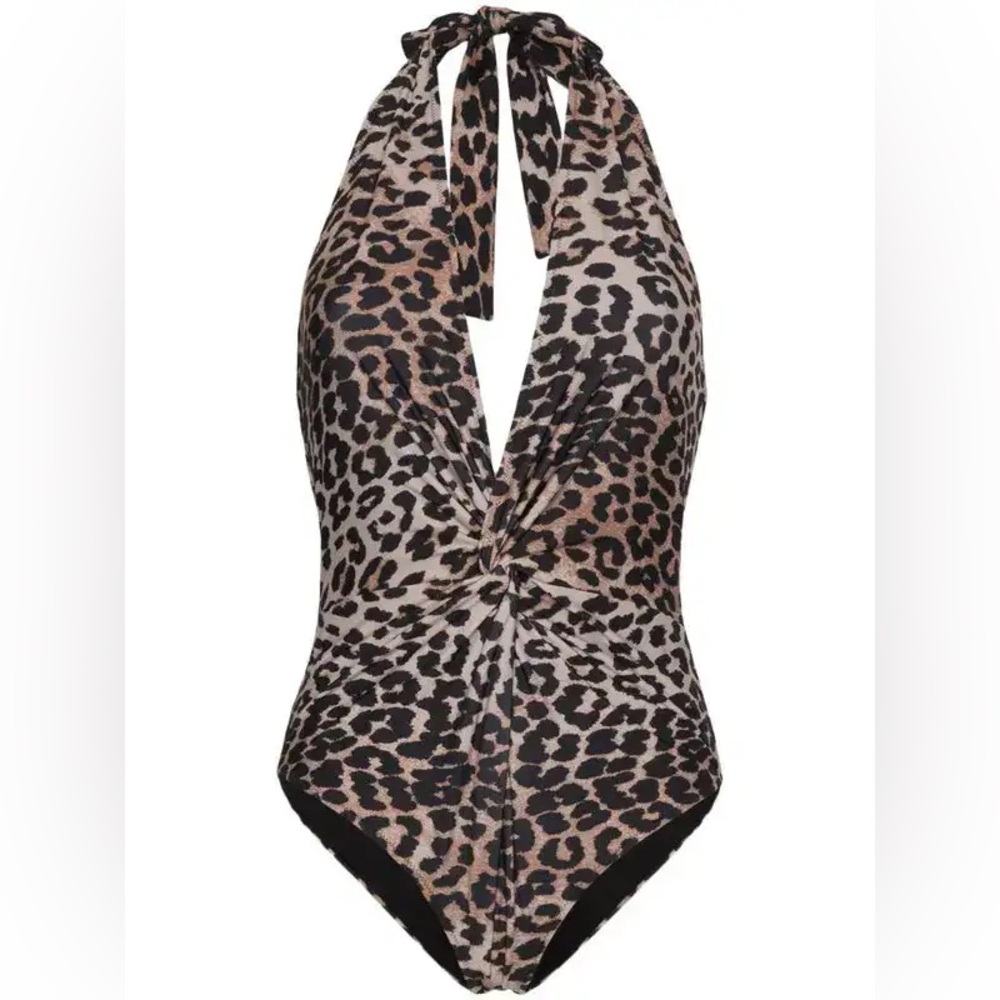 Ganni Leopard Print Swimsuit Size 34